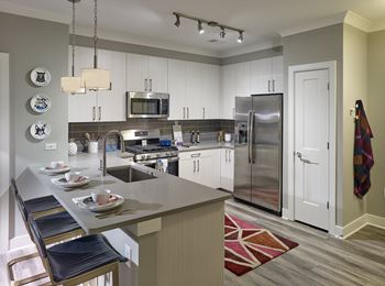 Fully equipped kitchen with modern appliances